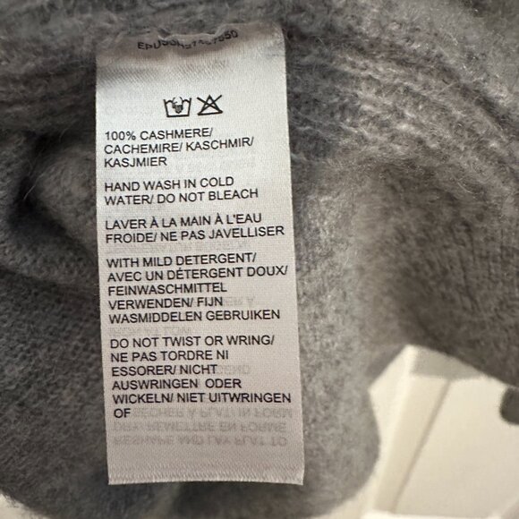 Saks Fifth Avenue 100% Cashmere Gray Cardigan - Picture 11 of 16